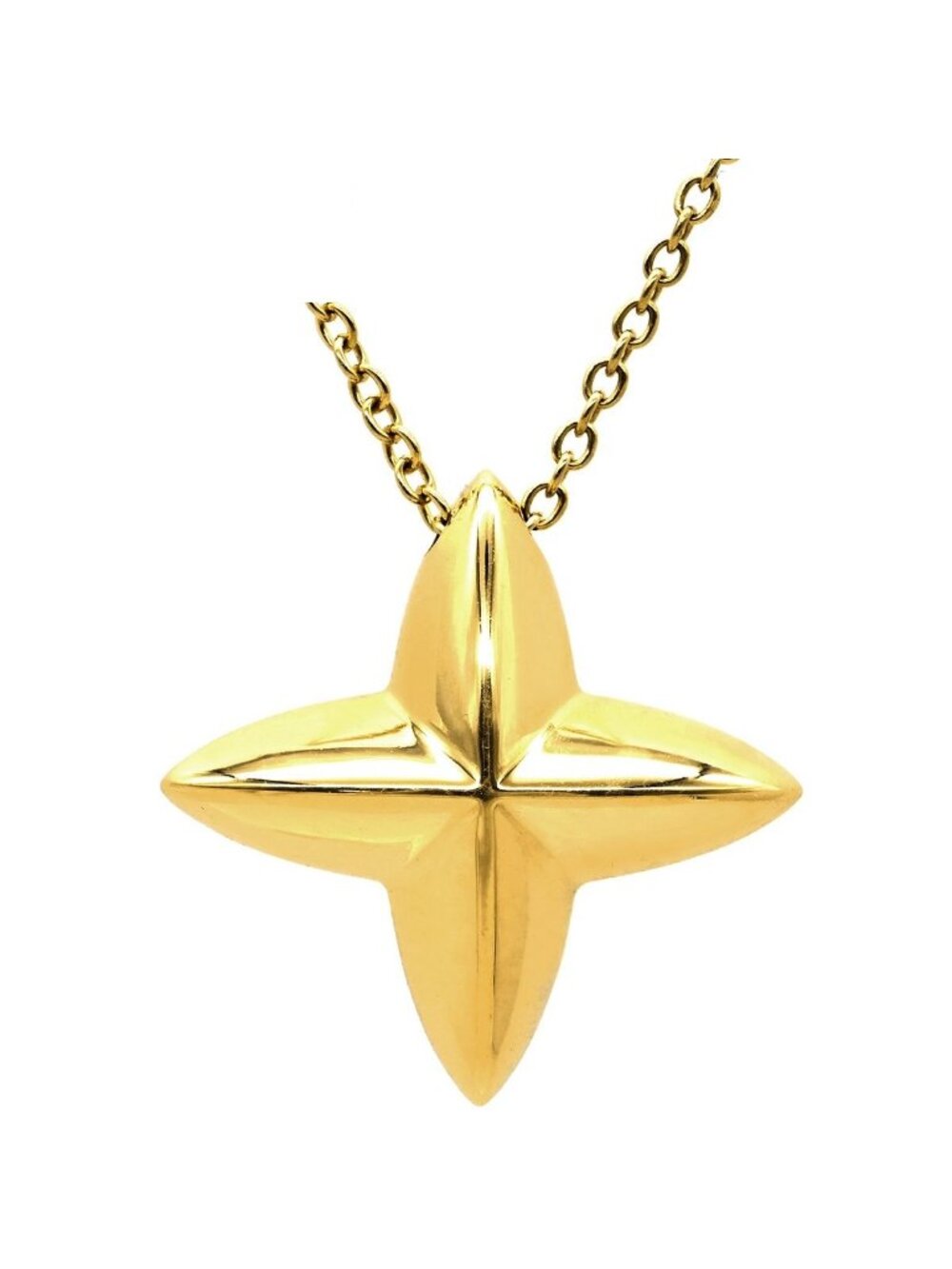 Tiffany & Co Necklace Sirius Star Yellow Gold YG Elsa Peretti 3D Motif Long